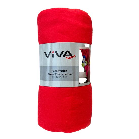 VIVA HOME poliestera flīsa pleds 130x170cm, sarkans